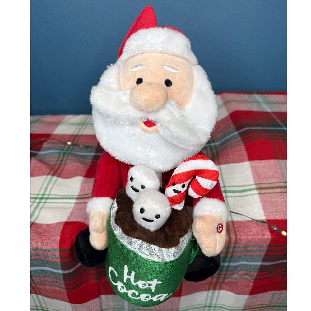 Hallmark Gemmy Hot Cocoa Santa Animated Plush Sings Let It Snow 12” - Picture 1 of 4